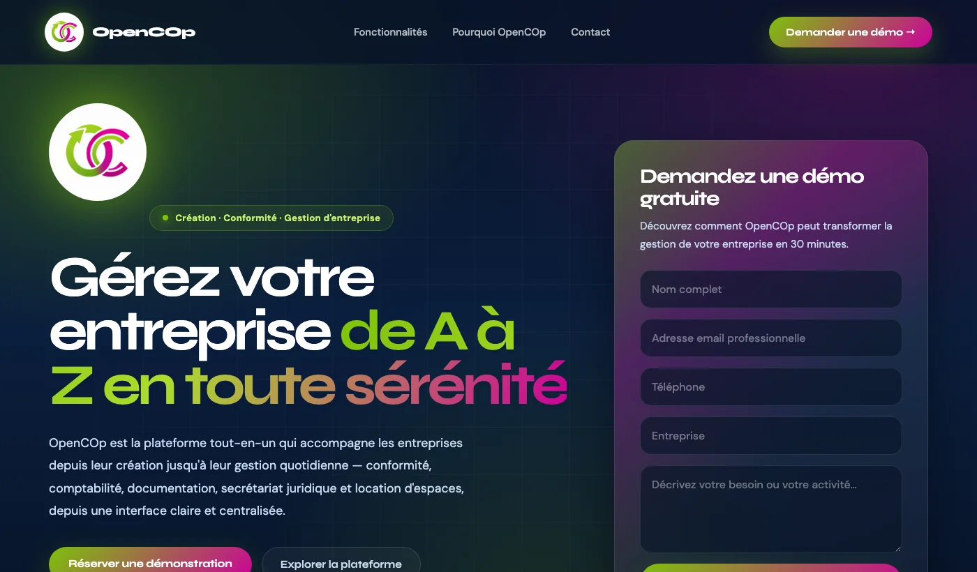 Aperçu de la plateforme OpenCop